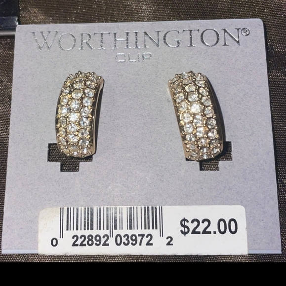 VTG Roman Earrings Hoop Pave Rhinestone Circle - Picture 1 of 4